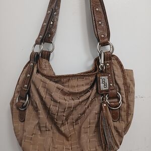 Elegant Brown Shoulder Bag with Tassel